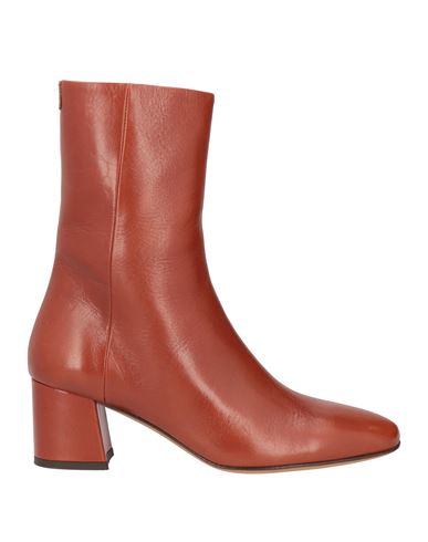 Anthology Paris Woman Ankle Boots Rust Size 8.5 Leather In Red
