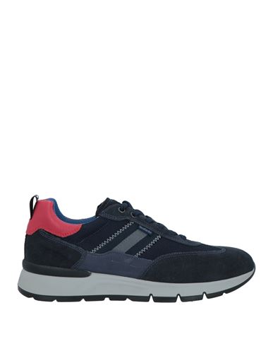Nero Giardini Man Sneakers Navy Blue Size 9 Leather, Textile Fibers