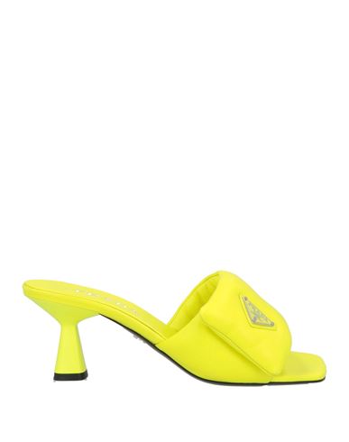 Prada Woman Sandals Yellow Size 7.5 Leather