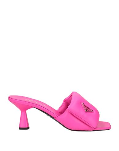 Prada Woman Sandals Fuchsia Size 7.5 Leather In Pink
