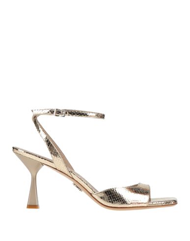 Shop Sergio Levantesi Woman Sandals Platinum Size 6.5 Leather In Grey