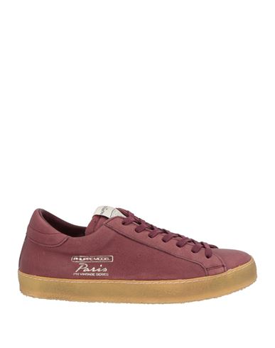 Philippe Model Man Sneakers Burgundy Size 10 Leather In Red