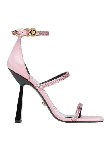 Shop Versace Woman Sandals Pink Size 7 Textile Fibers