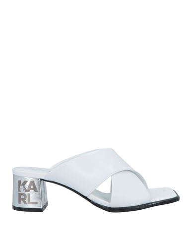 Karl Lagerfeld Woman Sandals White Size 8 Leather