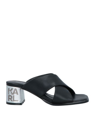 Karl Lagerfeld Woman Sandals Black Size 4 Leather