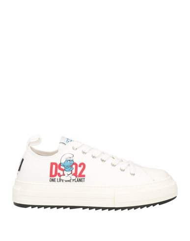 Dsquared2 Man Sneakers White Size 8 Textile Fibers