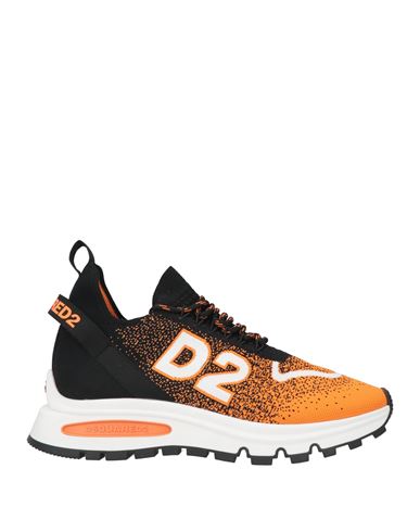 Dsquared2 Man Sneakers Orange Size 12 Textile Fibers