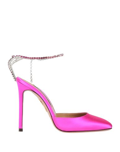 Aquazzura Woman Pumps Fuchsia Size 7 Leather In Pink