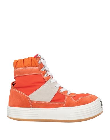Palm Angels Man Sneakers Orange Size 10 Leather, Textile Fibers In Orange