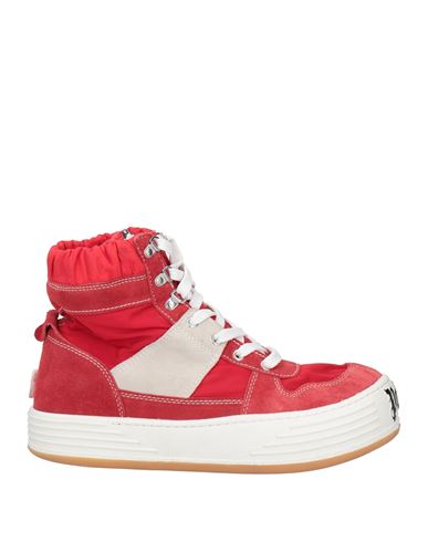 Palm Angels Man Sneakers Red Size 10 Leather, Textile Fibers In Red