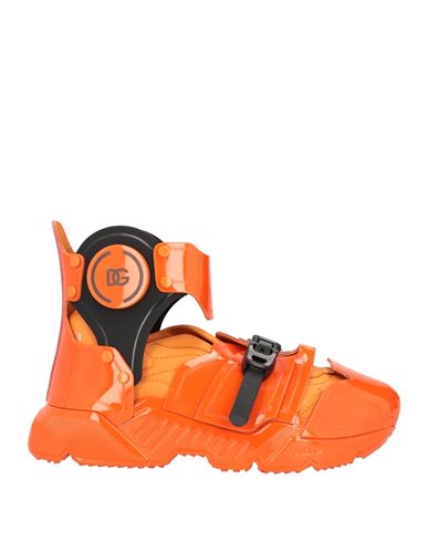 Dolce & Gabbana Man Sneakers Orange Size 9 Leather