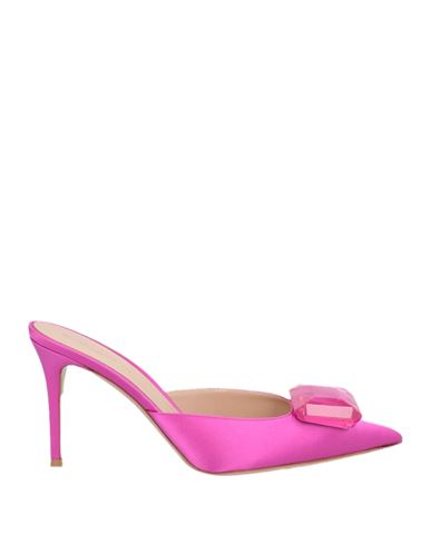 Gianvito Rossi Crystal-detail Satin Slingback Pumps In Pink