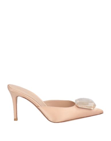 Gianvito Rossi Woman Mules & Clogs Blush Size 6.5 Textile Fibers In Pink