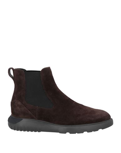 Shop Hogan Man Ankle Boots Dark Brown Size 12 Leather, Textile Fibers