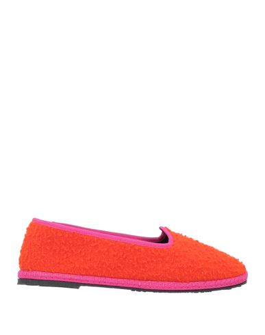 Drogheria Crivellini Woman Loafers Orange Size 7 Textile Fibers