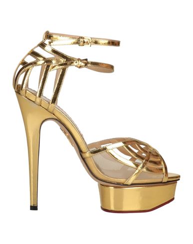 Charlotte Olympia Woman Pumps Gold Size 10 Leather