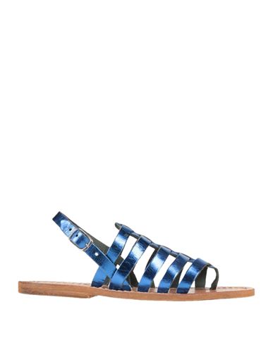 Shop Sachet Woman Thong Sandal Blue Size 7 Leather