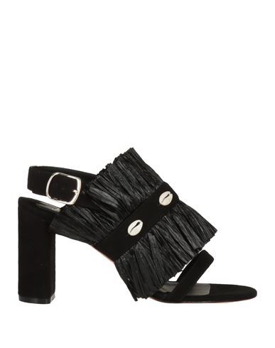 Shop Jean-michel Cazabat Woman Sandals Black Size 8 Leather, Textile Fibers