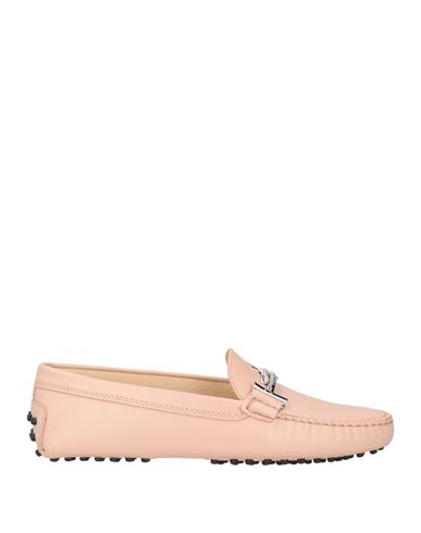Tod's Woman Loafers Sand Size 9 Soft Leather In Pink