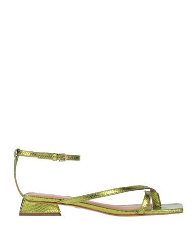 Carrano Woman Thong Sandal Acid Green Size 7 Leather