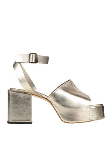 Moma Woman Sandals Platinum Size 10 Leather In Grey