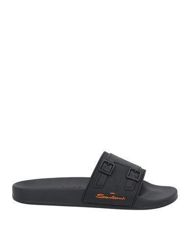 Shop Santoni Man Sandals Black Size 9 Rubber