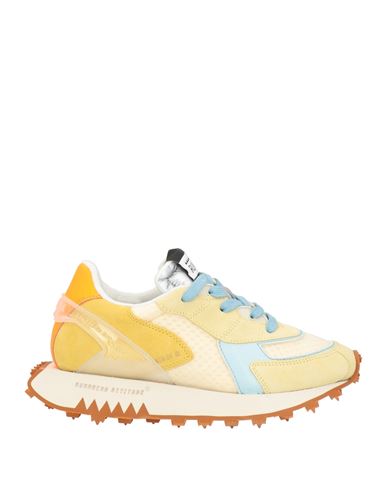 Run Of Woman Sneakers Yellow Size 7 Leather, Textile Fibers