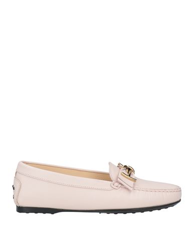Tod's Woman Loafers Light Pink Size 7.5 Leather In Pink