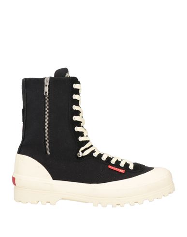 Shop Superga Man Ankle Boots Black Size 10 Leather, Textile Fibers