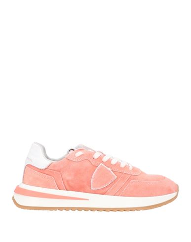Shop Philippe Model Woman Sneakers Salmon Pink Size 7 Leather, Textile Fibers