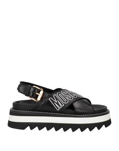Moschino Woman Sandals Black Size 11 Leather