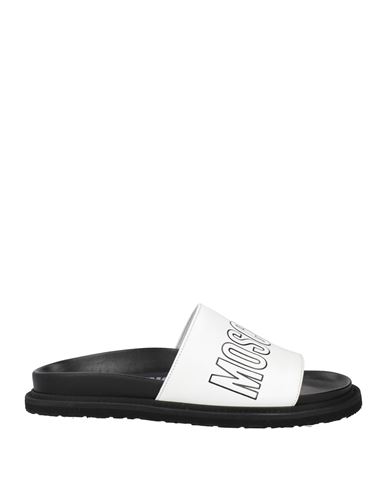 Moschino Woman Sandals White Size 11 Leather