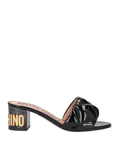 Moschino Woman Sandals Black Size 11 Polyurethane