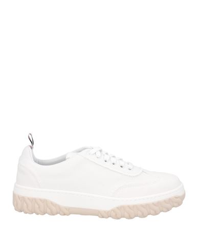 Shop Thom Browne Man Sneakers White Size 9 Textile Fibers