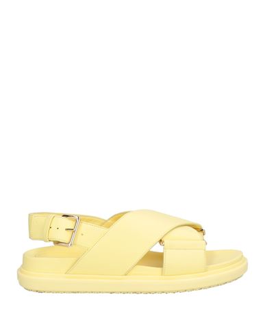 Marni Woman Sandals Pastel Yellow Size 8 Leather In Yellow