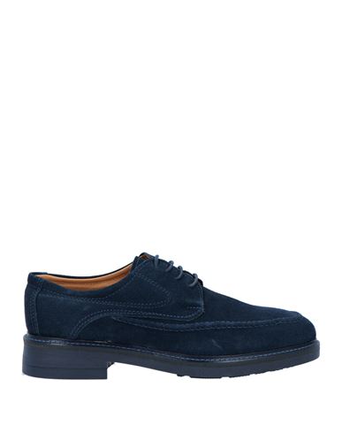 Shop John Bakery Man Lace-up Shoes Navy Blue Size 8 Leather