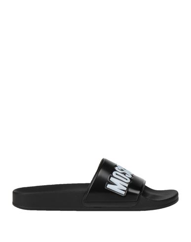 Moschino Man Sandals Black Size 10 Rubber