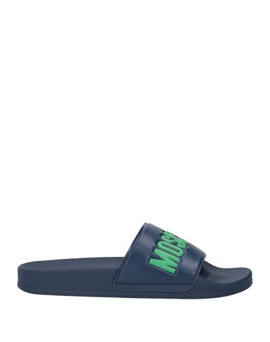 Moschino Man Sandals Blue Size 12 Rubber