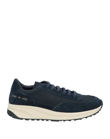 Common Projects Man Sneakers Navy Blue Size 6 Leather, Textile Fibers