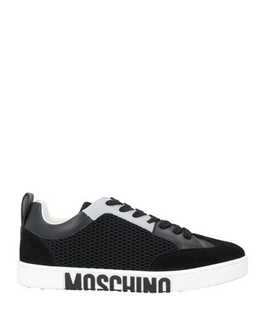 Moschino Man Sneakers Black Size 9 Leather, Textile Fibers
