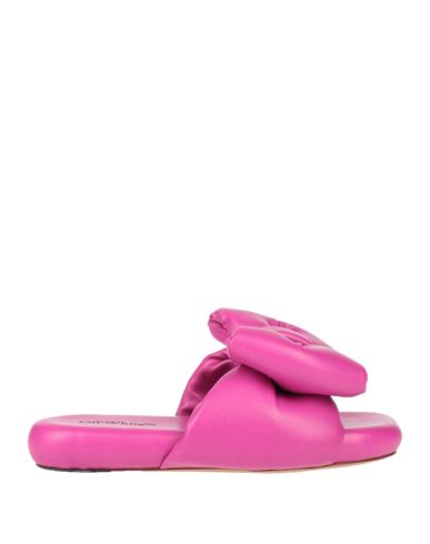 Off-white Woman Sandals Fuchsia Size 6 Leather In Pink