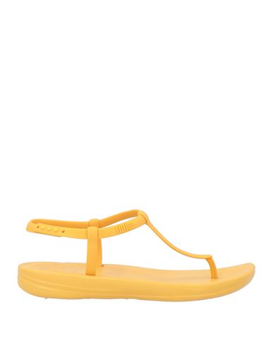 Fitflop Woman Thong Sandal Yellow Size 9 Rubber