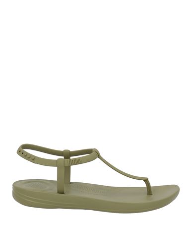 Shop Fitflop Woman Thong Sandal Military Green Size 7 Rubber