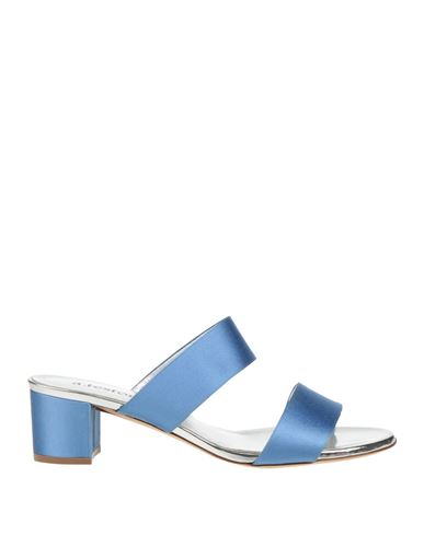Shop A.testoni A. Testoni Woman Sandals Pastel Blue Size 9.5 Textile Fibers
