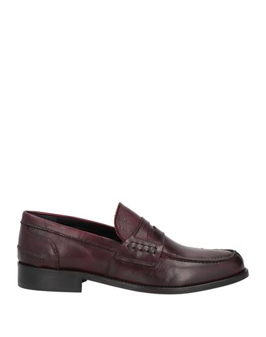 Shop Saxone Man Loafers Deep Purple Size 6.5 Leather