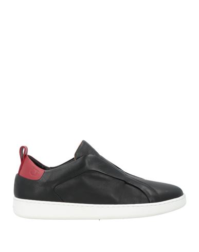 Shop Ferragamo Man Sneakers Black Size 6 Leather