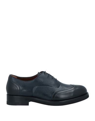 Shop A.testoni A. Testoni Man Lace-up Shoes Midnight Blue Size 7 Calfskin