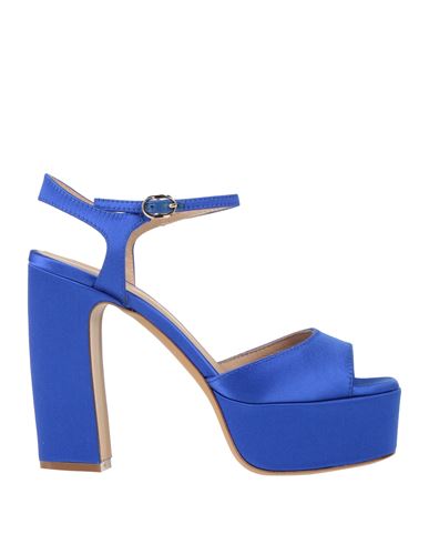 Roberto Festa Woman Sandals Bright Blue Size 9.5 Textile Fibers