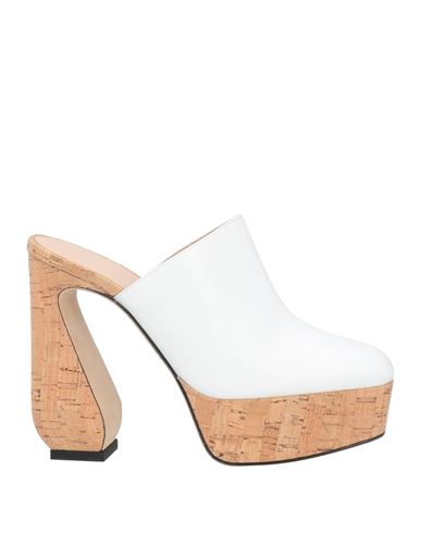 Si Rossi By Sergio Rossi Woman Mules & Clogs White Size 7.5 Leather In White