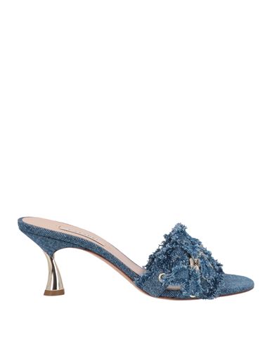 Casadei Woman Sandals Blue Size 9 Textile Fibers